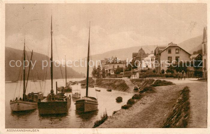 Assmannshausen Partie am Rhein Boote Serie Der malerische Rhein Nr. 6