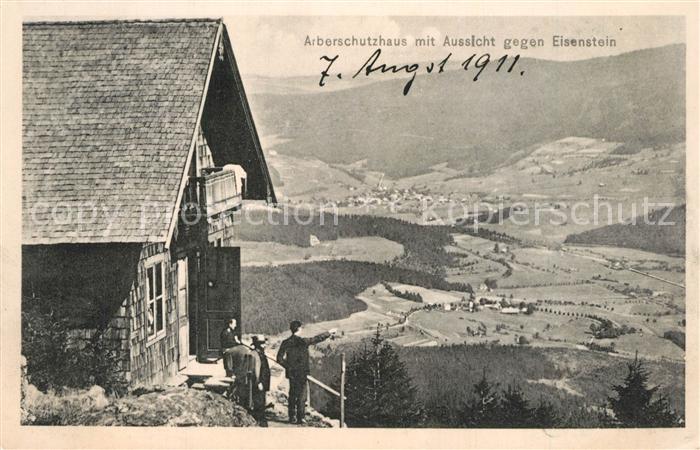 Bayerisch Eisenstein Arberschutzhaus mit Aussicht gegen Eisenstein Bayerischer W