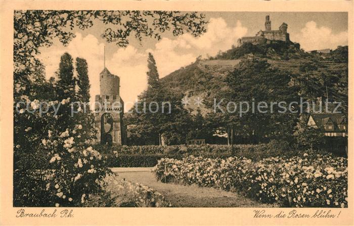 Braubach Rhein Rosengarten Kriegerdenkmal Marksburg