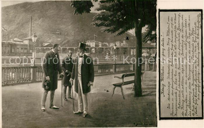 Bad Ems Koenig Wilhelm von Preussen und Graf Benedetti auf der Kurpromenade