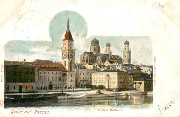 Passau Dom und Rathaus