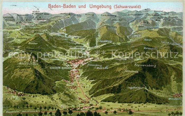 Baden-Baden und Umgebung Schwarzwald aus der Vogelperspektive