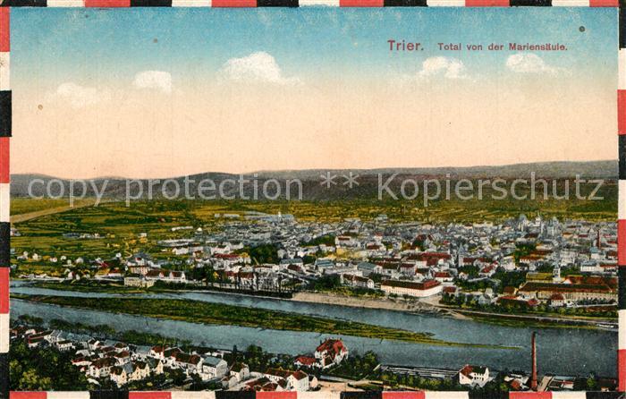 Trier Panorama Blick von der Mariensaeule