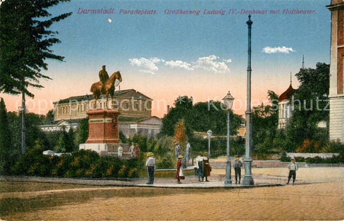Darmstadt Paradeplatz Grossherzog Ludwig IV Denkmal Hoftheater