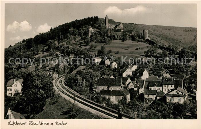 Hirschhorn Neckar Panorama Luftkurort Blick zur Burg