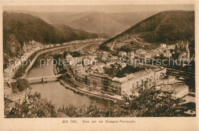 Bad Ems Panorama Blick von der Bismarckpromenade