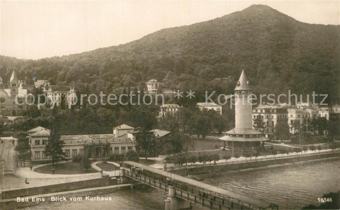 Bad Ems Blick vom Kurhaus Lahnbruecke Quellenturm