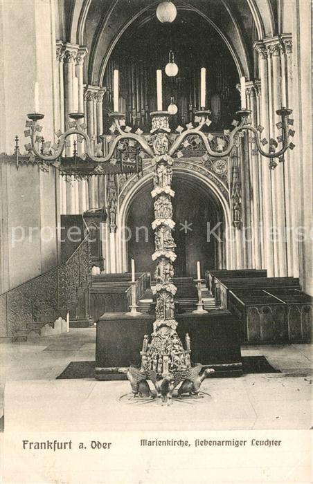 Frankfurt Oder Inneres der Marienkirche siebenarmiger Leuchter
