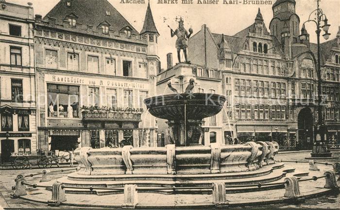 Aachen Markt mit Kaiser Karl Brunnen