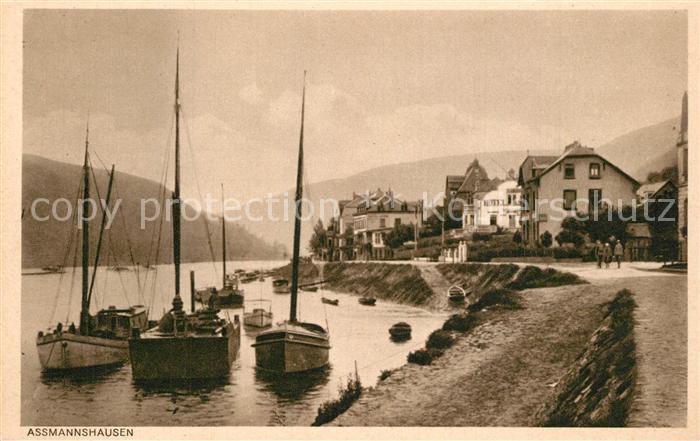 Assmannshausen Uferpromenade am Rhein Boote Serie Der malerische Rhein Nr. 6
