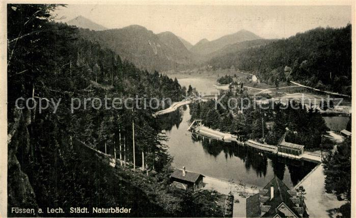 Fuessen Allgaeu Staedtische Naturbaeder Landschaftspanorama Allgaeuer Alpen