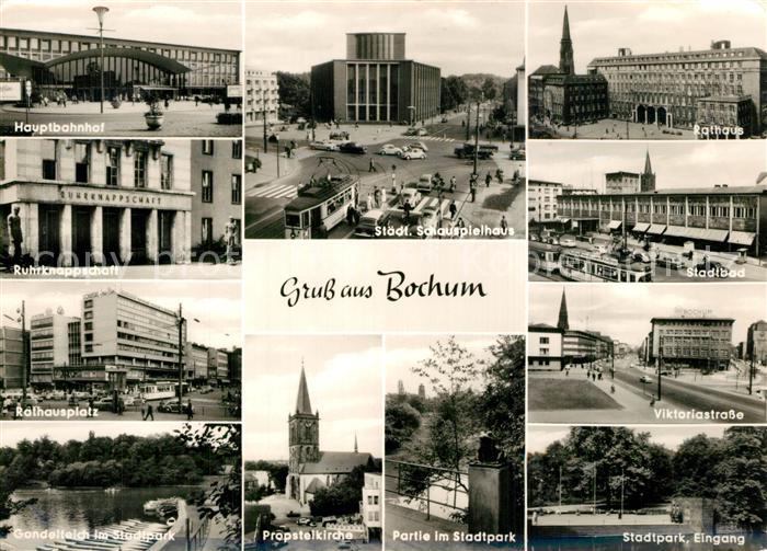 Bochum Hauptbahnhof Ruhrknappschaft Rathaus Platz Gondelteich Stadtpark Schauspi