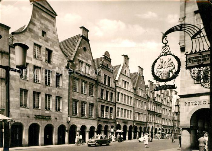 Muenster Westfalen Prinzipalmarkt Giebelhaeuser Altstadt Tuerschild