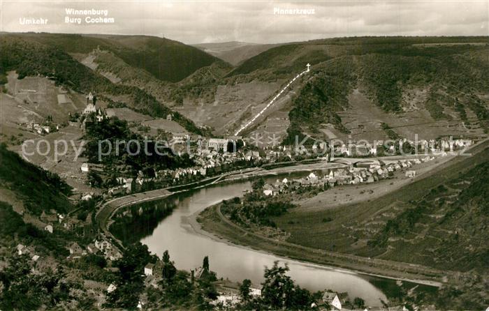 Cochem Mosel Panorama Blick von der Sehler Huette