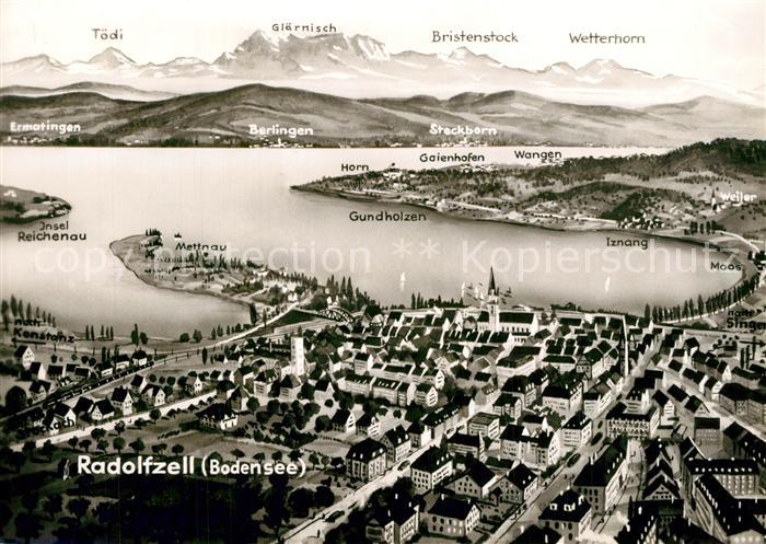 Radolfzell Bodensee Fliegeraufnahme Panorama