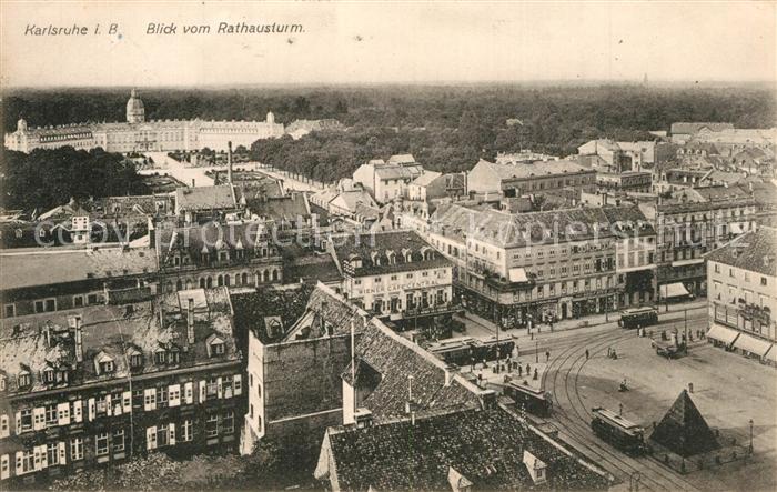 Karlsruhe Baden Blick vom Rathausturm