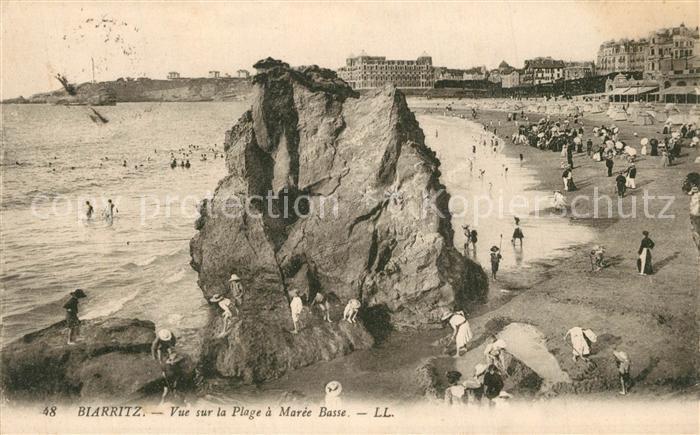 Biarritz Pyrenees Atlantiques Plage a Maree Basse