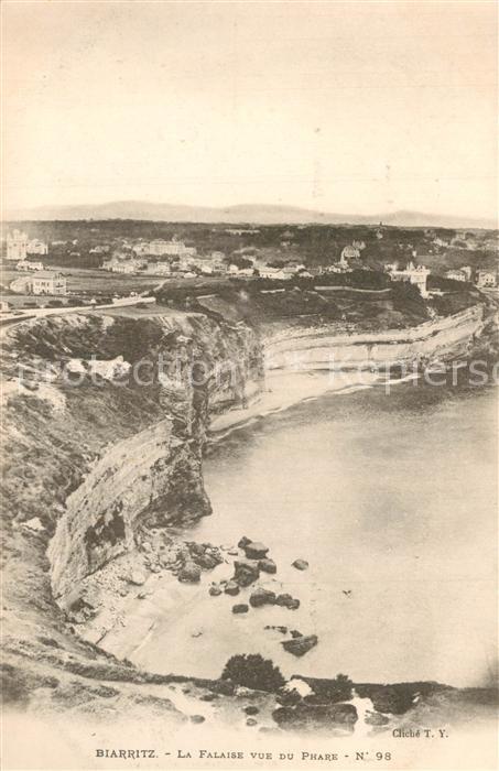 Biarritz Pyrenees Atlantiques Falaise vue du Phare
