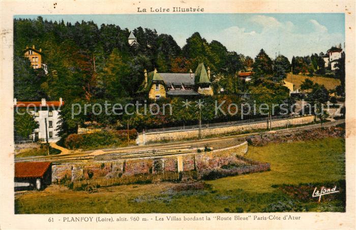 Planfoy Les Villas bordant la Route Bleue Paris Cote d Azur