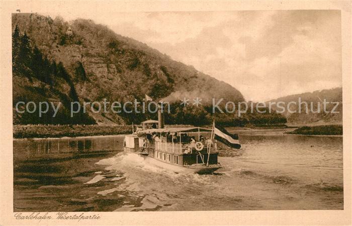Dampfer Seitenrad Carlshafen Wesertal