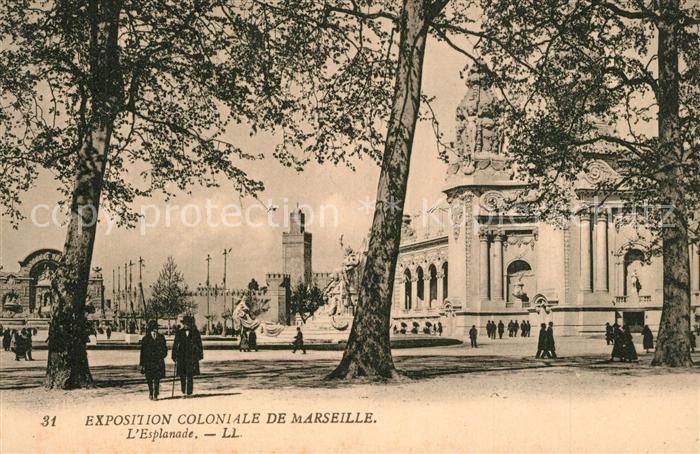 Exposition Coloniale Marseille 1922  Esplanade