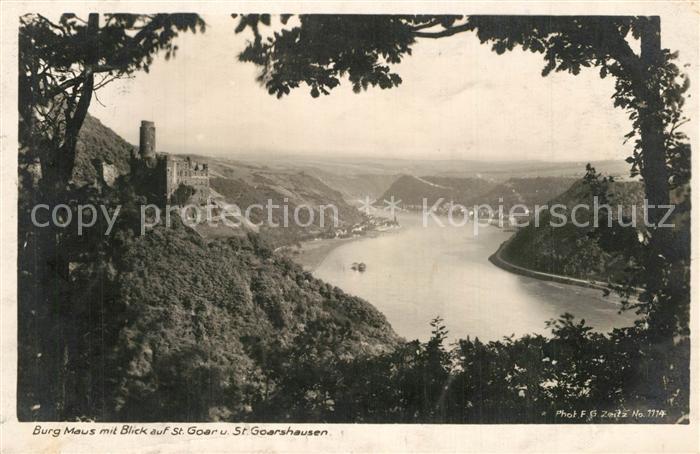 Foto Zeitz F.G. Nr. 1114 Burg Maus St. Goar St. Goarshausen