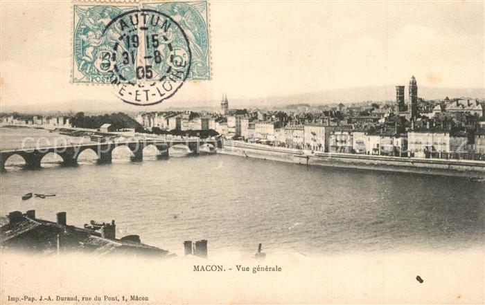 Macon 71 Vue Generale sur la ville et pont sur l