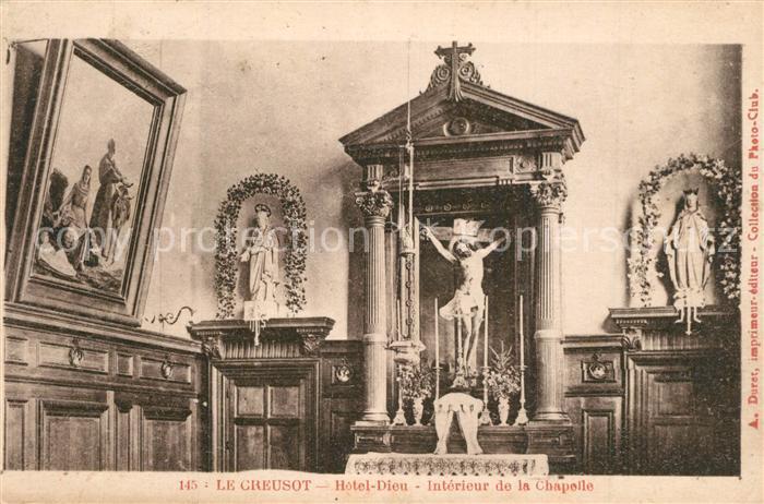 Le Creusot Saone-et-Loire Hôtel Dieu Intérieur de la Chapelle