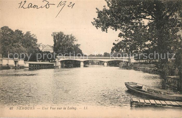 Nemours Seine-et-Marne Vue sur le Loing Pont