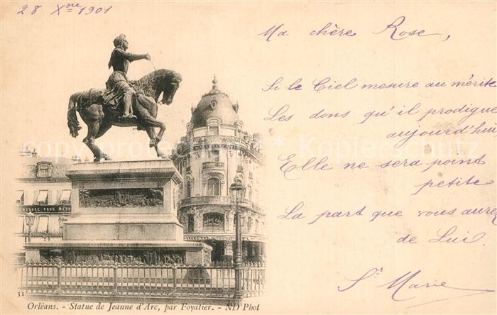 Orleans Loiret Statue de Jeanne d Arc par Foyatier