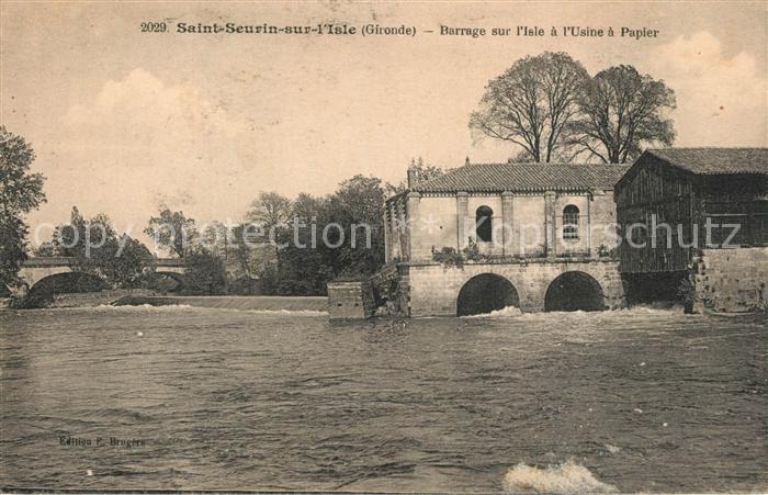 Saint-Seurin-sur-l Isle Barrage sur L_Isle a l'Usine à Papier