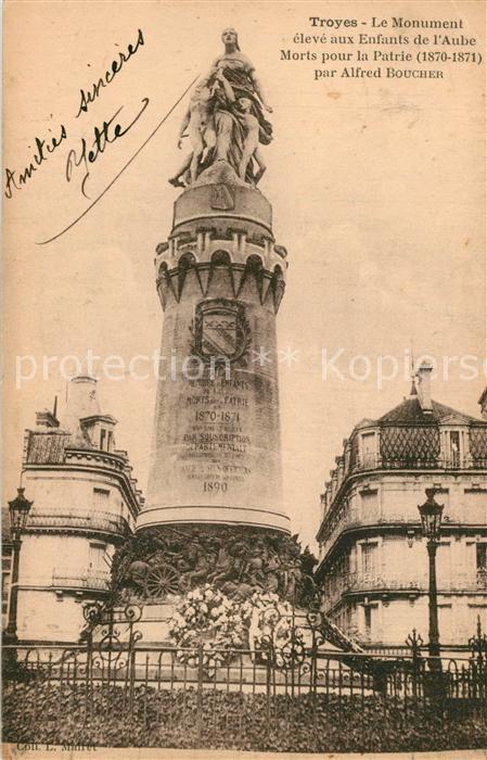 Troyes Aube Monument élevé aux Enfants de l'Aube Morts pour la Patrie