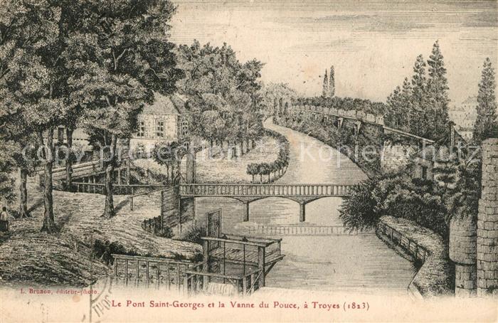 Troyes Aube Pont Saint Georges et la Vanne du Pouce