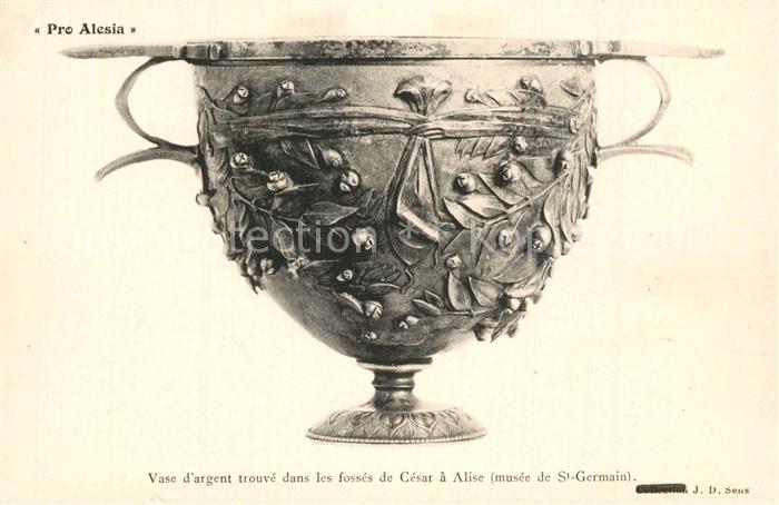 Alesia(Roman War) Alise-Sainte-Reine Vase d argent trouvé dans les fossés de Cés