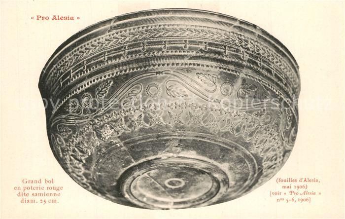 Alesia(Roman War) Alise-Sainte-Reine Grand bol en poterie rouge