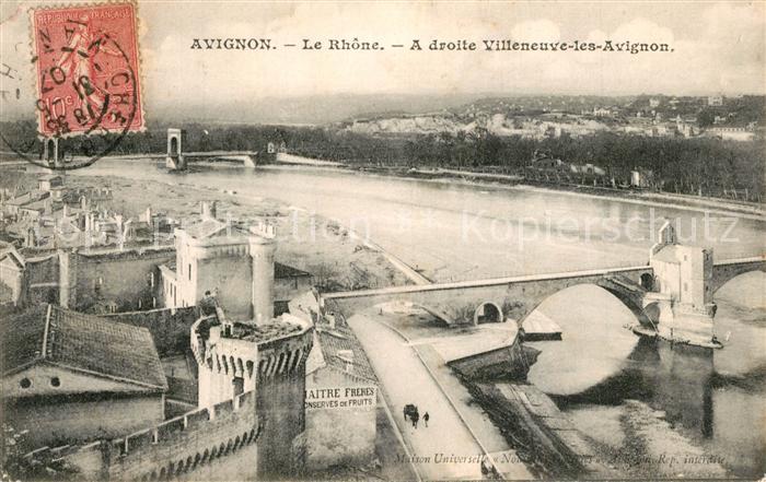 Avignon Vaucluse Vue panoramique sur le Rhône a droite V