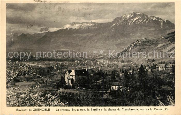 Grenoble Le Chateau Bouqueron la Bastille t la chaine du Moucherotte vus de la C