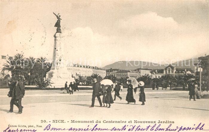 Nice Alpes Maritimes Monument du Centenaire et Nouveaux Jardins