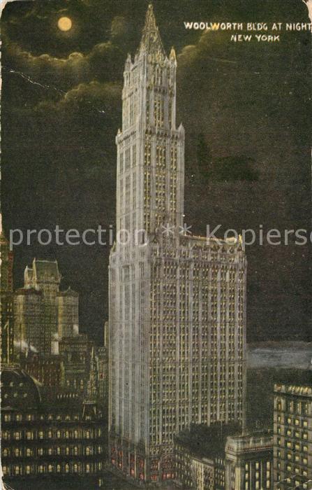 New York City Woolworth Building at night