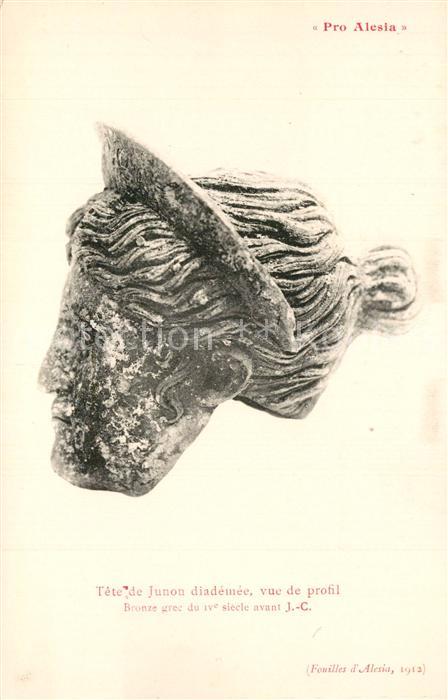 Alesia(Roman War) Alise-Sainte-Reine Tete de Junon diademee vue de profil