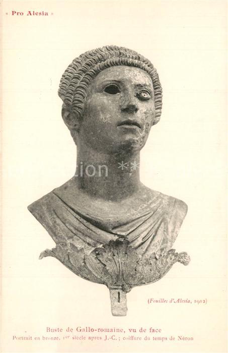 Alesia(Roman War) Alise-Sainte-Reine Buste de Gallo romaine vu de face