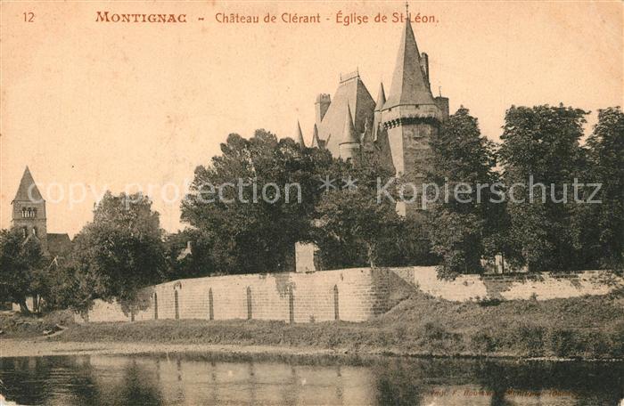 Montignac Dordogne Chateau de Clerant Eglise de St Leon