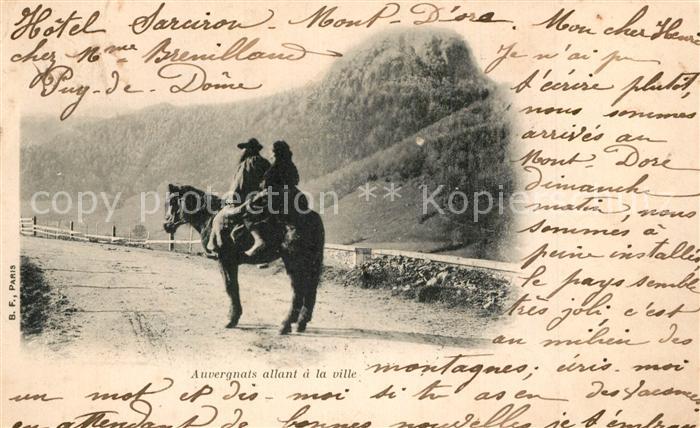 Auvergne Region Auvergnats allant a la ville