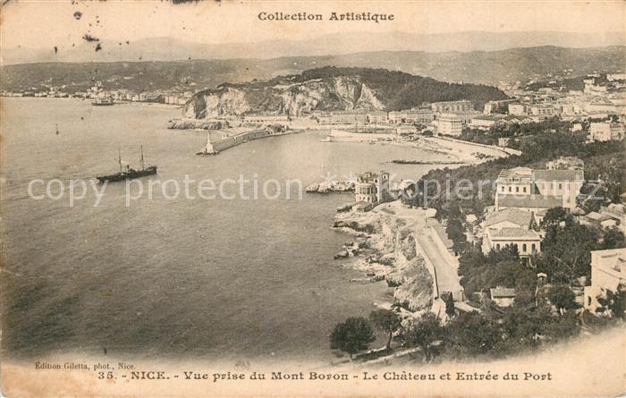 Nice Alpes Maritimes Vue prise du Mont Boron Chateau et Entrée du port
