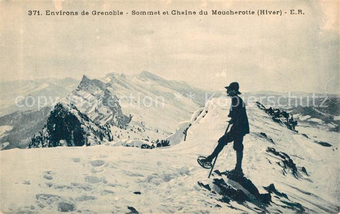 Grenoble Sommet et Chaîne du Moucherotte en hiver Gebirgspanorama Bergsteiger