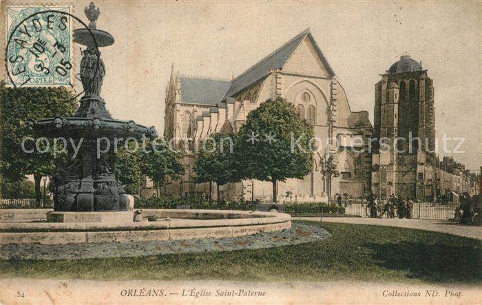 Orleans Loiret Eglise Saint Paterne Fontaine