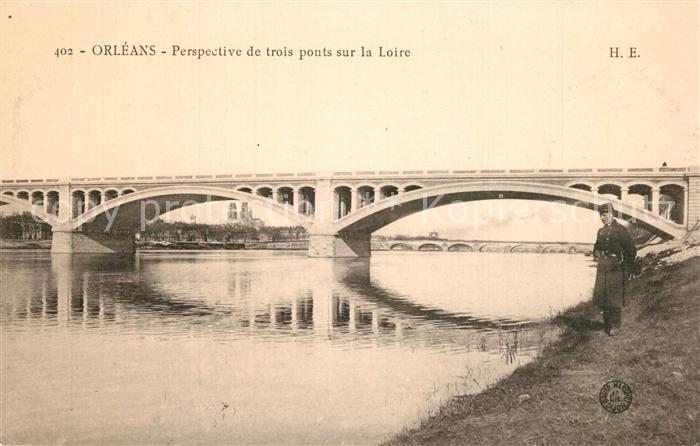 Orleans Loiret Perspectives de trois ponts sur la Loire