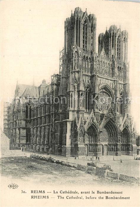 Reims Champagne Ardenne Cathedrale avant le bombardement