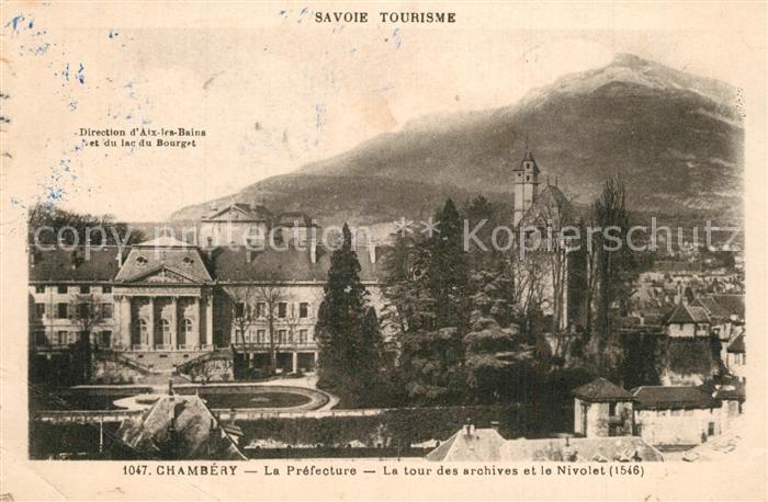 Chambery Savoie La Prefecture Tour des archives et le Nivolet Alpes