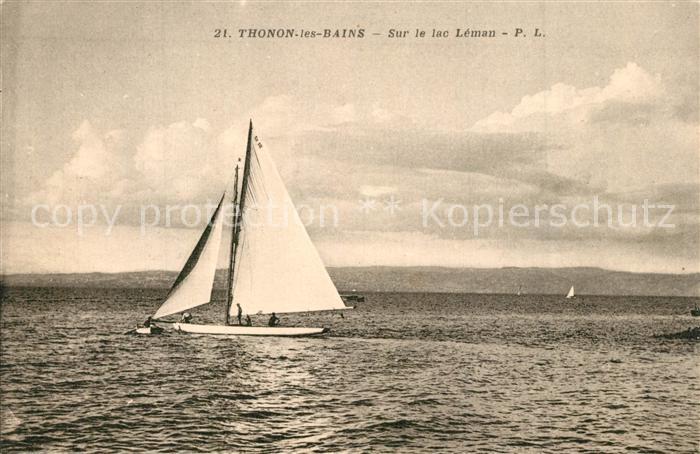 Thonon-les-Bains Sur le Lac Leman Voilier